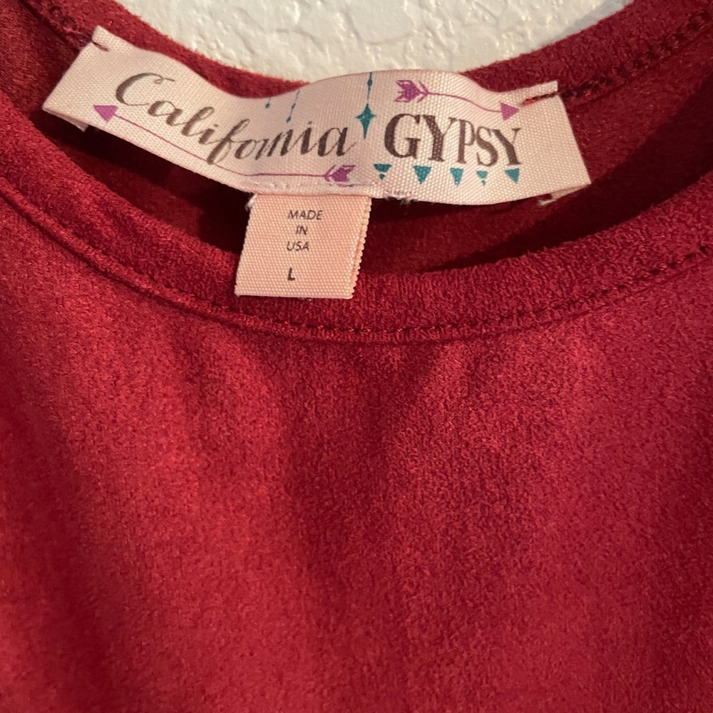 California Gypsy soft red tank top size large. - Picture 3 of 5